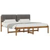 vidaXL Estructura de Cama con Cabecera Tapizada Natural y Gris Claro