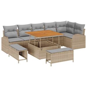 vidaXL Conjunto de sof&aacute; de jard&iacute;n 9 uds. 8-N&uacute;mero de plazas