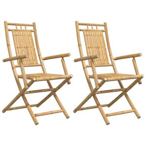 vidaXL Sillas plegables (2 unidades) 53x66x99 cm Bamb&uacute;