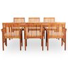 vidaXL Set comedor de jard&iacute;n 7 pzas y cojines madera maciza de acacia