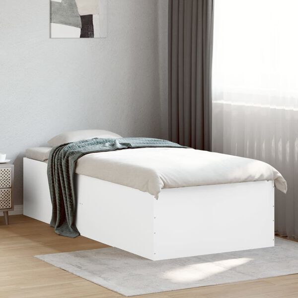 vidaXL Estructura de cama madera de ingeniería blanca 90x190 cm
