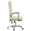 vidaXL Silla de oficina reclinable masaje cuero sintético color crema