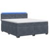 vidaXL Cama con Base Tapizada, Colch&oacute;n y Luz LED Gris oscuro