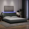 vidaXL Estructura de cama con LED sin colchón Hvar gris claro 180x200 cm