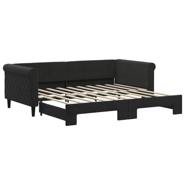 vidaXL Sofá cama nido terciopelo negro 90x190 cm