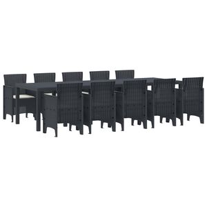 vidaXL Conjunto de Comedor de Jardín 11 pcs Antracita y crema