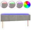 vidaXL Cabecero con LED de terciopelo gris claro 183x16x78/88 cm