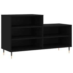 vidaXL Mueble zapatero madera contrachapada negro 102x36x60 cm