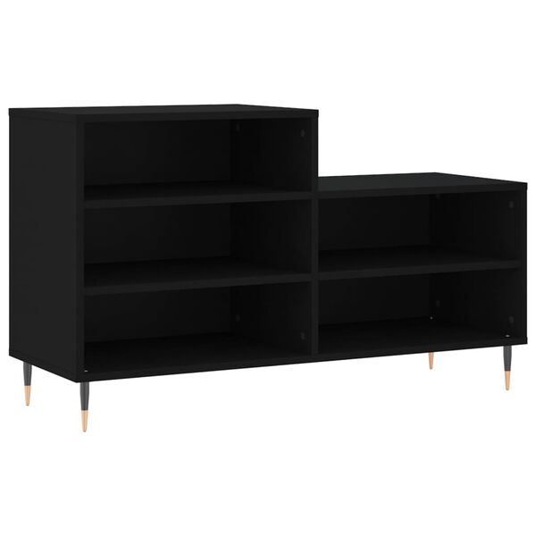 vidaXL Mueble zapatero madera contrachapada negro 102x36x60 cm