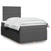 vidaXL Cama box spring con colch&oacute;n tela gris oscuro 120x200 cm