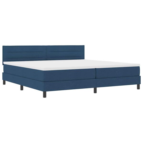 vidaXL Cama tipo Box Spring con colch&oacute;n Azul 200 x 200 cm tela