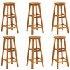 vidaXL Taburetes de cocina 6 unidades madera maciza de acacia