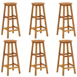 vidaXL Taburetes de cocina 6 unidades madera maciza de acacia