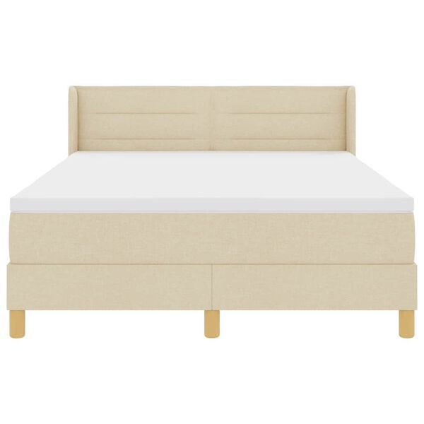 vidaXL Cama tipo Box Spring con colch&oacute;n Crema 200 x 160 cm Poli&eacute;ster