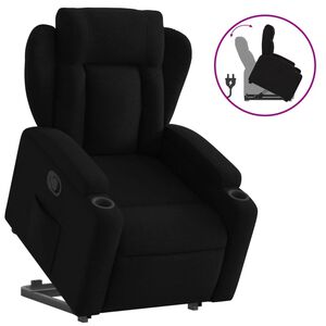 vidaXL Sill&oacute;n reclinable elevable tela negro