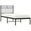 vidaXL Estructura cama sin colchón con cabecero metal negro 75x190 cm