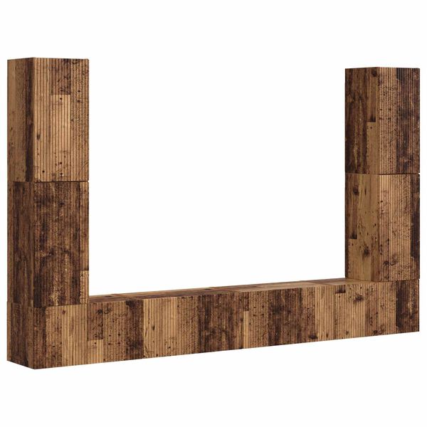 vidaXL Conjunto de mueble de TV 8 pcs Madera envejecida