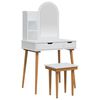 vidaXL Conjunto de Mesa de Tocador FAUSKE 4 pcs Blanco