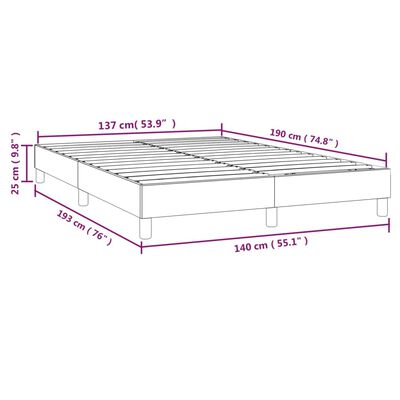 vidaXL Estructura de cama box spring tela negro 140x190 cm