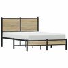 vidaXL Estructura de cama sin colch&oacute;n metal roble Sonoma 120x190 cm