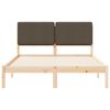 vidaXL Estructura de Cama con Cabecera Tapizada Taup&eacute; 140 x 190 cm