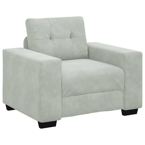 vidaXL Sill&oacute;n sof&aacute; gris claro 100x78x80 cm terciopelo