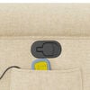 vidaXL Sillón de masaje reclinable de tela crema