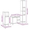vidaXL Juego de muebles de ba&ntilde;o 3 pcs Roble Negro 30 x 30 x 190 cm