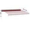 vidaXL Toldo retr&aacute;ctil autom&aacute;tico con luces LED burdeos 350x250 cm