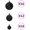 vidaXL Juego de bolas de Navidad 100 piezas negro