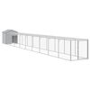 vidaXL Gallinero y corral acero galvanizado gris claro 117x1017x123 cm