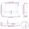 vidaXL Patas para mesa de centro en forma de A (2 unidades), antracita, 50 x (30-31) cm, acero