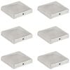 vidaXL Tapas para postes de valla 6 uds metal galvanizado 101x101mm