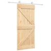 vidaXL Puerta corredera con herrajes madera maciza de pino 90x210 cm