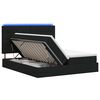 vidaXL Cama de almacenamiento LED con colch&oacute;n Negro 200 x 200 cm Tela