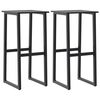 vidaXL Taburetes de bar 2 unidades acero negro 38x38x80 cm