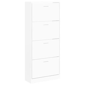 vidaXL Zapatero madera contrachapada blanco 63x24x147 cm
