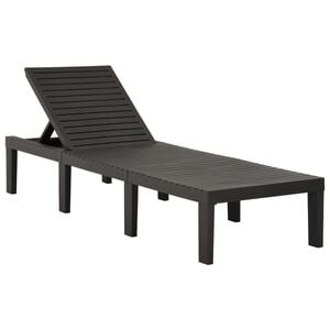 vidaXL Tumbona de pl&aacute;stico gris antracita