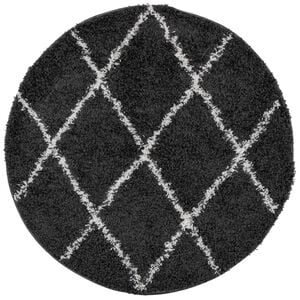 vidaXL Alfombra de pelo largo moderna PAMPLONA negro y crema &Oslash; 280 cm