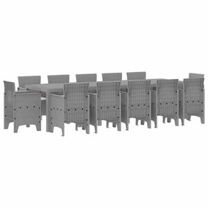 vidaXL Conjunto de Comedor de Jardín 13 pcs Gris Claro Poliratán