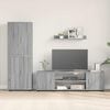 vidaXL Conjunto de mueble de TV 4 pcs Gris Sonoma Madera contrachapada