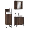vidaXL Set de muebles de ba&ntilde;o 3 pzas madera contrachapada roble marr&oacute;n