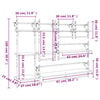 vidaXL Estantes pared con barras 6 pzas madera ingeniería gris Sonoma