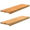 vidaXL Alf&eacute;izares de ventana 2 uds madera maciza roble marr&oacute;n claro