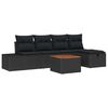 vidaXL Conjunto de sof&aacute;s de jard&iacute;n 6 uds. Negro Polirat&aacute;n