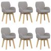 vidaXL Sillas de comedor giratorias 6 uds. Boucl&eacute; Gris Claro