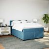 vidaXL Cama box spring con colch&oacute;n terciopelo azul 160x200 cm