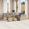 vidaXL Conjunto de sofá de jardín con cojín 14 pcs Beige y Gris Claro