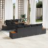 vidaXL Conjunto de sof&aacute; de jard&iacute;n 8 pcs Negro Polirat&aacute;n