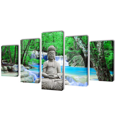 Set decorativo de lienzos para la pared modelo Buda, 200 x 100 cm